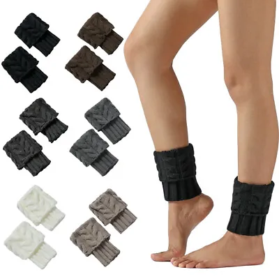 Women Lady Knitted Twist Leg Warmers Boot Cuffs Sock Accessory Short Socks MX023 • $11.97