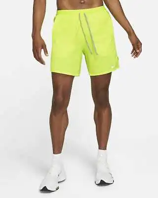 NEW MENS S M NIKE FLEX STRIDE RUNNING SHORTS 7inch 2in1 VOLT YELLOW CJ5459 702 • $29.99