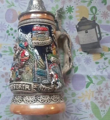 King Miniature Limited Edition Austria Beer Stein With Pewter Lid A4889 • $25