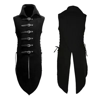 Vintage Man Medieval Pirate Knight Vest Cosplay Costume Renaissance Vest Clothes • $16.37