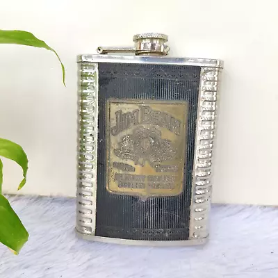 $68.34 • Buy Vintage Jim Beam Bourbon Whiskey Stainless Steel Hip Flask Decorative M417