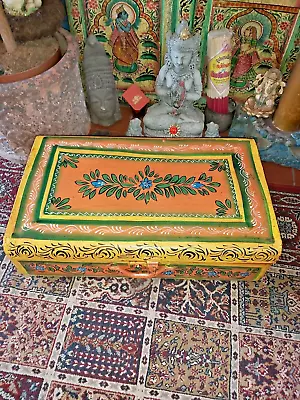 Indian Vintage Hand Painted Iron Storage Trunk/table/display • £59.99