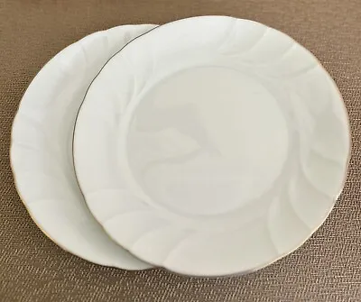 Mikasa Wedding Band Lunch/Salad Plates Set Of 2  Gold Trim L9709 • $14