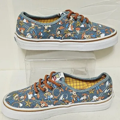 VANS Disney Pixar Toy Story Woody Authentic Denim Shoes Mens 4.5 Womens 6 • £45.35