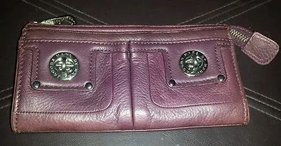 $89.99 • Buy Marc By Marc Jacobs Elderberry Leather Totally Turn-lock Zip Top Clutch Wallet