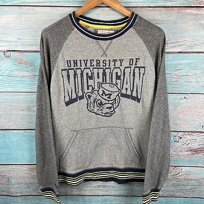 Men’s Mitchell & Ness University Of Michigan Sweatshirt Size XL Grey USA College • £34.99