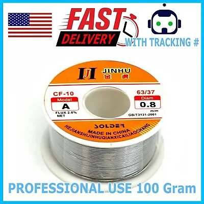$7.99 • Buy 100 Gram 60-40 Tin Rosin Core Solder Wire Electrical Soldering Sn60 Flux 0.8mm