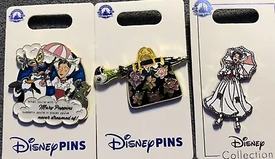 Disney Parks Mary Poppins Places You Never Dreamed Of  Carpet Bag 3 Pins • $29.95