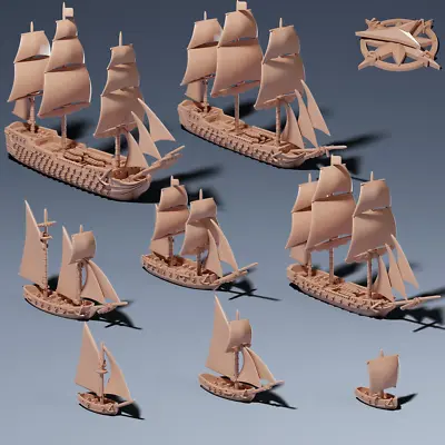 Sailing Ship Miniatures 1/1200 | Models | Warship | Vessels | Black Seas • $14