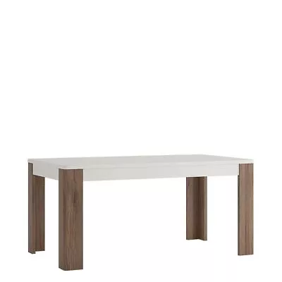 Dining Table 6 Seater White & Oak Effect Dining Room • £255