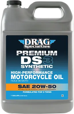 Drag Specialties DS3 Premium Full Synthetic 20W-50 Motorcycle Oil 1Gal 3601-0771 • $47.65