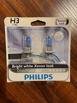 Philips H3CVB2 CrystalVision Ultra Bright White Xenon Look Headlight 2 Pack • $23
