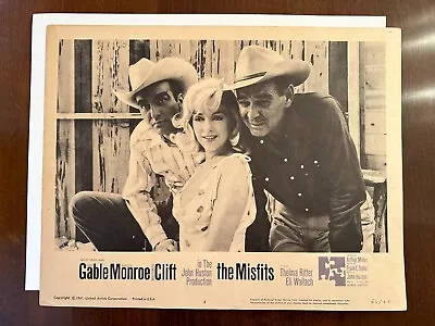 RARE 1961 US Lobby Card #1 THE MISFITS Clark GABLE Marilyn MONROE Monty CLIFT • $74.99