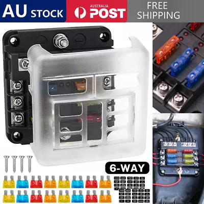 23PCS 6 Way Blade Fuse Box Block Holder Indicator LED Light 12V/32V Car Marine • $13.33