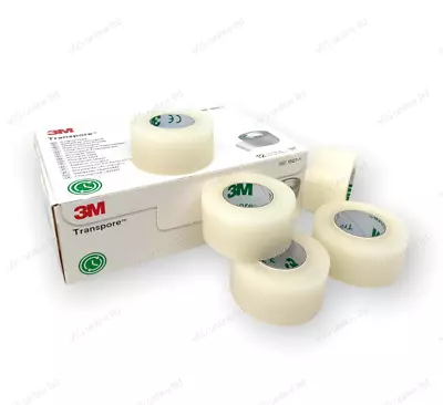 3M TRANSPORE Medical Surgical Tape Waterproof Latex Free - 2.5cm Width Lash Tape • £63.87