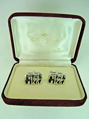 Vintage Mikimoto C. Itoh & Co Ltd Silver Tone Advertising Cufflinks In Box • $199.90