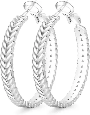 Senteria Large 925 Sterling Silver Hoop Earrings For Women Lightweight Thick Sil • $16.95