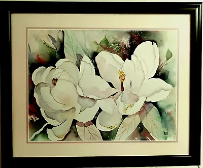 Magnolia Flower Picture Still Life Floral Framed Print 16x20 • $64.95