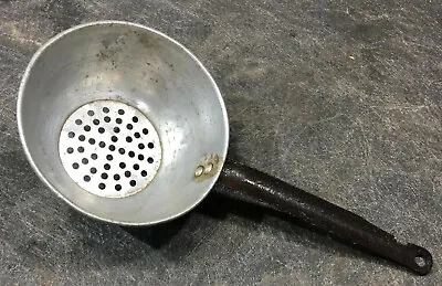 Aluminum Strainer Ladle With Steel Handle Dipper Cup Vintage • $3.99