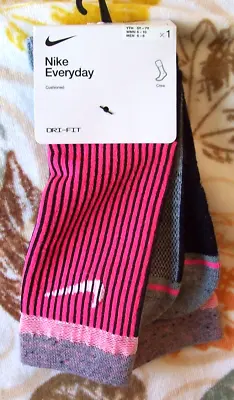 NIKE  EVERYDAY ESSENTIAL  Men's/Womens CUSHIONED CREW SOCKS Medium 6-8/6-10 PINK • $19.95