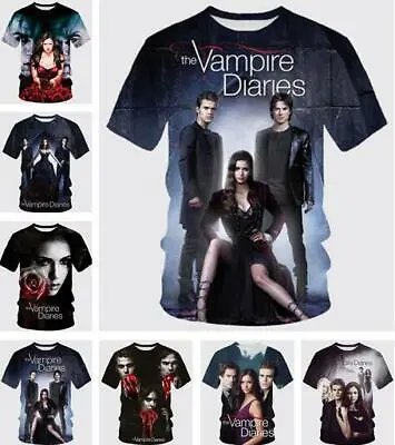 3D T-Shirt Print The Vampire Diaries Women/Mens Casual Short Sleeve Tops Tee • £9.59