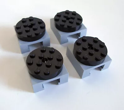 Lot Of 4 Lego Locking Turntable Base 4x4 Black Light Bluish Gray Star Wars • $16.97