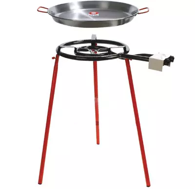 Spanish PAELLA SET: 55 Cm Authentic Polished Pan 40cm Gas Burner Burner Tripod • £85.15