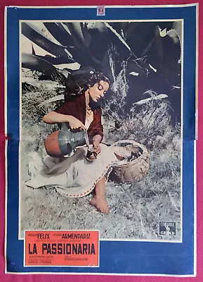 MARIA FELIX  LA ESCONDIDA   LA PASSIONARIA  Original Italian Movie Poster 1955 • $19.99