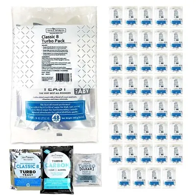 40 X STILL SPIRITS Classic 8 Turbo - Yeast Carbon & Clear - Complete Kit • $510.40