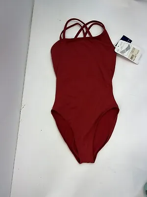 NWT Mondor Dance Bodysuit Leotard Women's Size M Red • $39.95