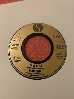 MISPRESSED Madonna True Blue Holiday Jukebox Uk Bronze / Gold  Injection 7” • £15