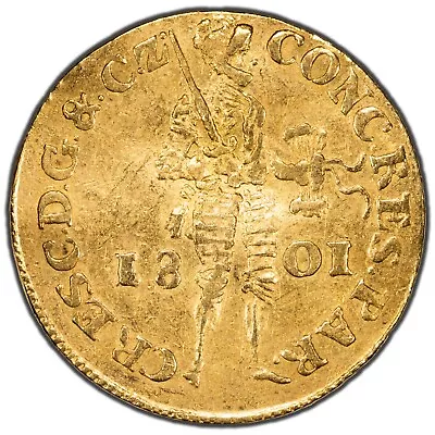 1801 No Star Netherlands One Ducat Gold Coin KM #11.2 • $436.12