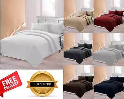 100% Egyptian Cotton Duvet Quilt Cover Set Bedding Sets Double Super King Size • £10.99