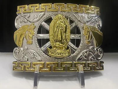 Virgin Mary Cowboy Western Belt Buckles For Men In Silver Hebilla Virgen • $24.89