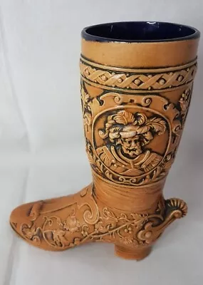 £15.99 • Buy Rare Vase Vintage Unusual Decorated Boot Style Unique Tan Rare Prop