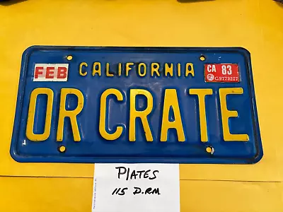 Vintage California Blue & Yellow License Plate Personalized  OR CRATE  WITH TAGS • $49.95