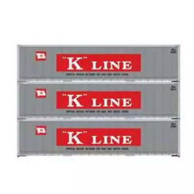 Athearn 63394 HO Scale 40' Smooth Side Container K Line KKLU 3 Pack #2 • $32.99