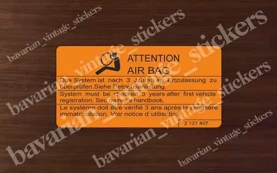 Sticker Decal Label  Attention  2121407 For BMW E30/E31/E32/E34/E36 Z3 • $9.99