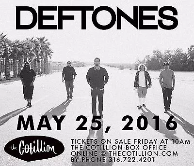 DEFTONES 2016 WICHITA CONCERT TOUR POSTER-Alt/Art Metal Experimental Rock Music • $19.19