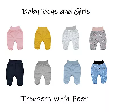 Baby Boys And Girls Trousers Crawlers With Feet Size: 74 Cm / 6-9 Mths • £4.50