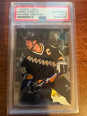 1995-96 Fleer Metal Mario Lemieux Signed In Person Auto PSA DNA Authentic • $166.66