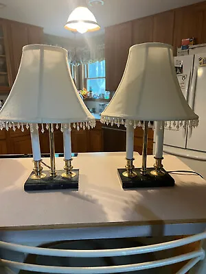 Vintage Double Candle Candelabra Table Lamps • $99