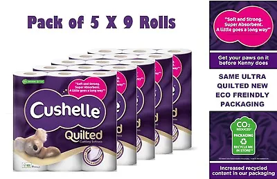£31.89 • Buy Cushelle Ultra Quilted Roll Tissue Paper Extra Soft Absorbent - 45 ROLLS 9 X 5