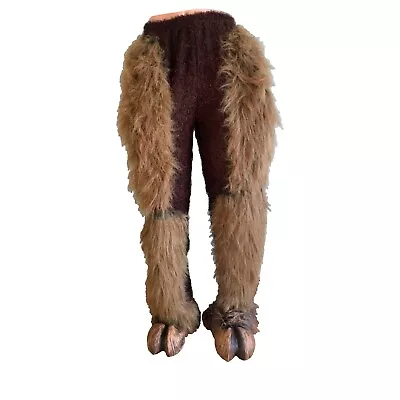 Faun Satyr Legs & Hooves Brown Hairy Pants & Feet Adult Latex Halloween Costume • $99.95