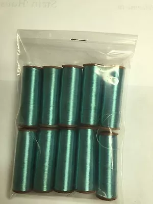 Antique Metallic Teal Thread Spool Bobbin /Textile Industrial Factory~10 Spools • $3