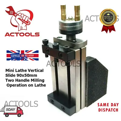 Mini Vertical Slide 90 Mm X 50 Mm Two Handle Milling Operation On Lathes UK • £59.88