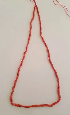 One Strand 100% Natural Mediterranean Coral Necklace Cut & Polished In Italy  • $33