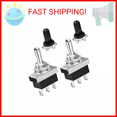 Momentary Toggle Switch 12V 25A SPDT 3Pin 3 Position With Waterproof Cover Cap F • $12.63