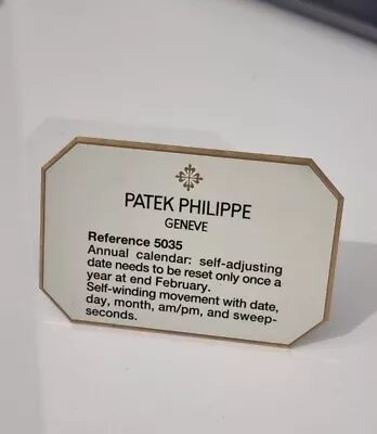 Genuine PATEK PHILIPPE Watch Display 5035 • $285