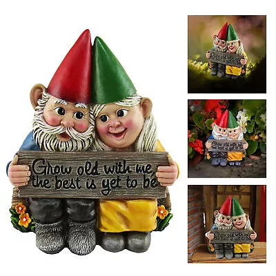 Garden Gnome Dwarf Couple Resin Garden Statue Outdoors Home Craft Decorations • $21.99